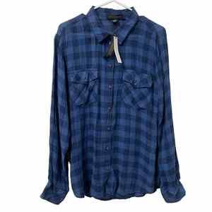 Sanctuary Boyfriend Button Up Linen‎ / Rayon Shirt Size Medium